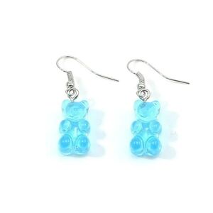 Blue Gummy Bear Dangle Earrings
